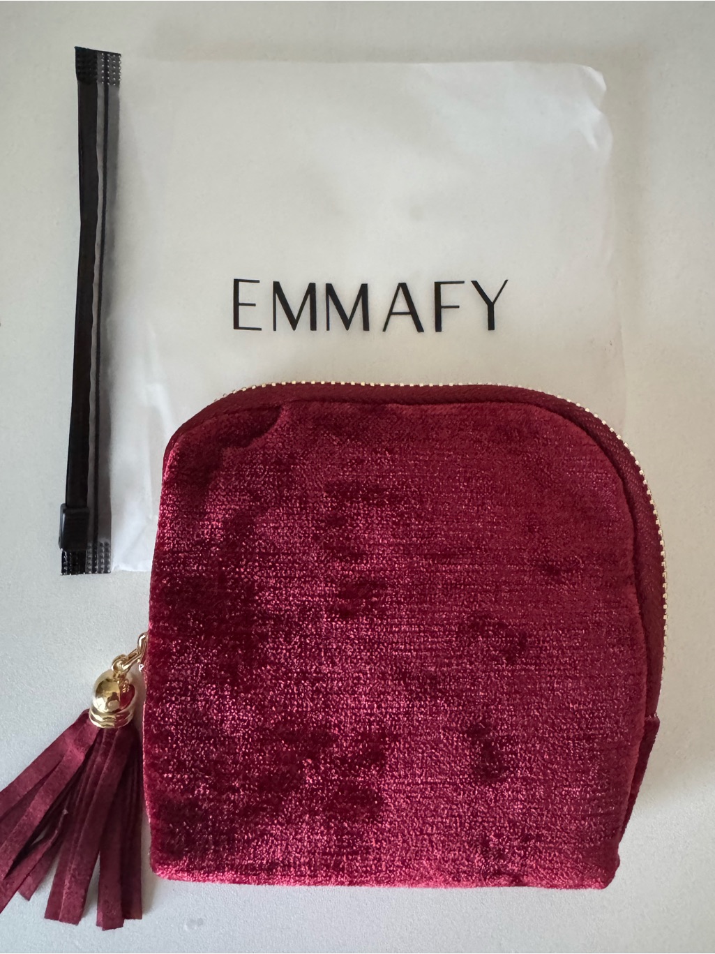 Cranberry Velvet Travel Jewelry Pouch